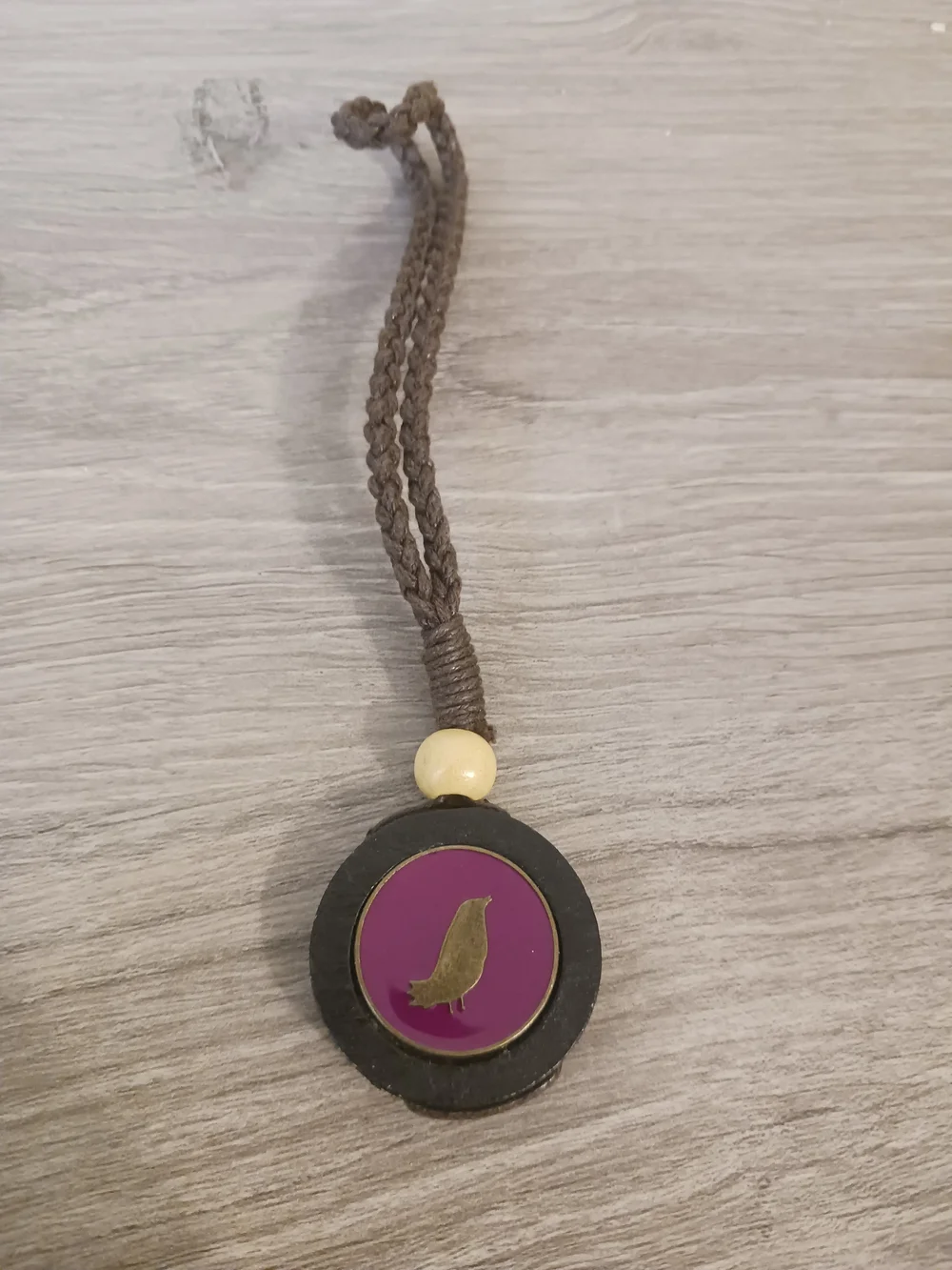 Sakroots Braided Key/Card Holder with Purple Bird/ Peace Medallion